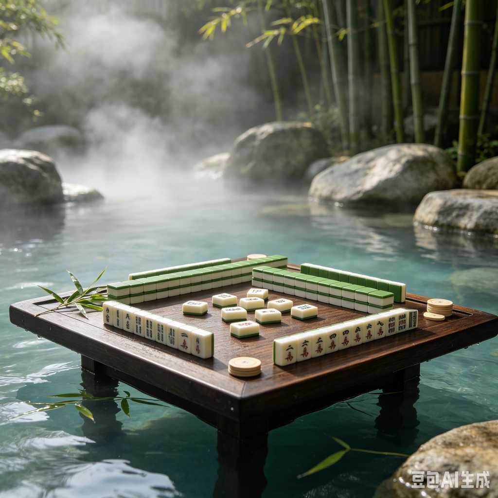 vintage text mahjong set